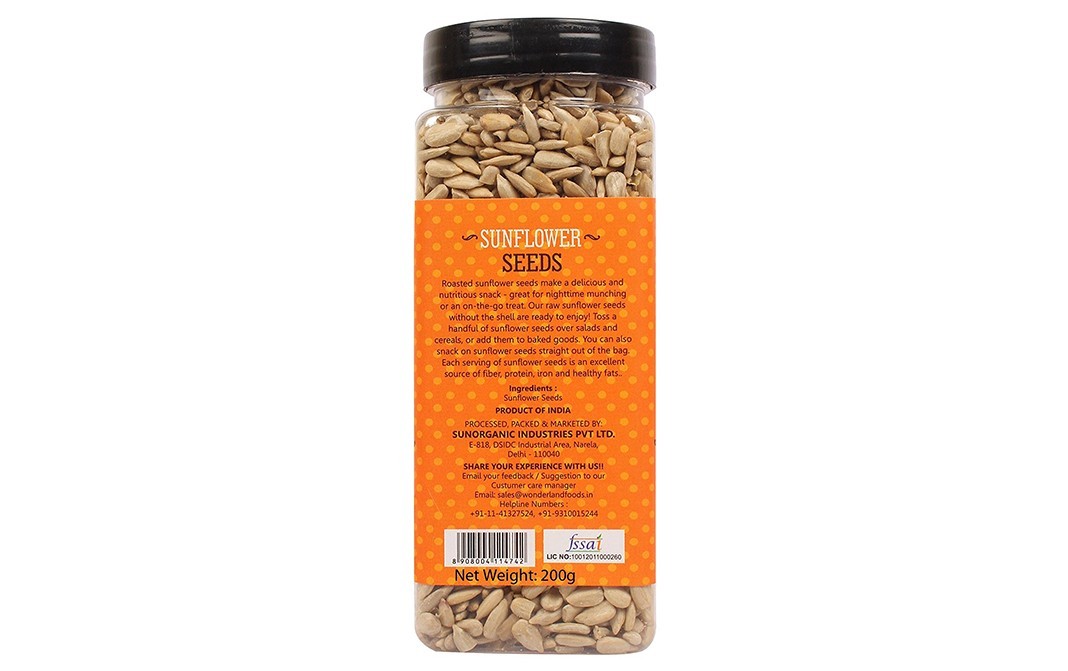 Wonderland Sunflower Seeds    Plastic Jar  200 grams